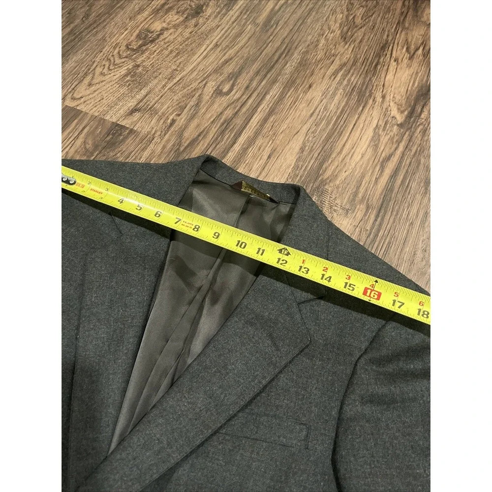 NORDSTROM Mens Blazer Sport Coat Casual Jacket Size 42R Pure Wool Plaid Gray
